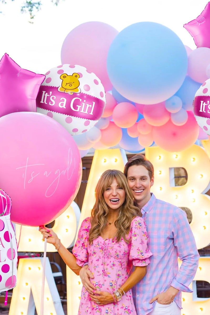 Newborn Baby Girl Balloon Set, Newborn Baby Party Decorations, Welcome Baby Balloons, 5 Piece Set - Image 4