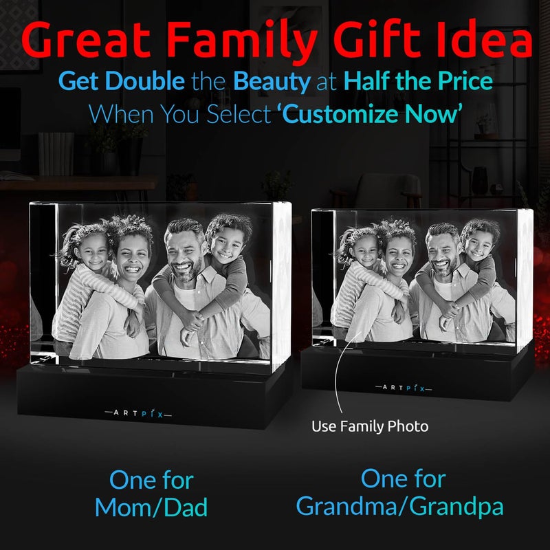Artpix 3D Premium Crystal Photo Higports for Women زوجة MEN MOM DAD HER HES GREAT FELLICHED MISTED مع صورتك الخاصة - Image 2