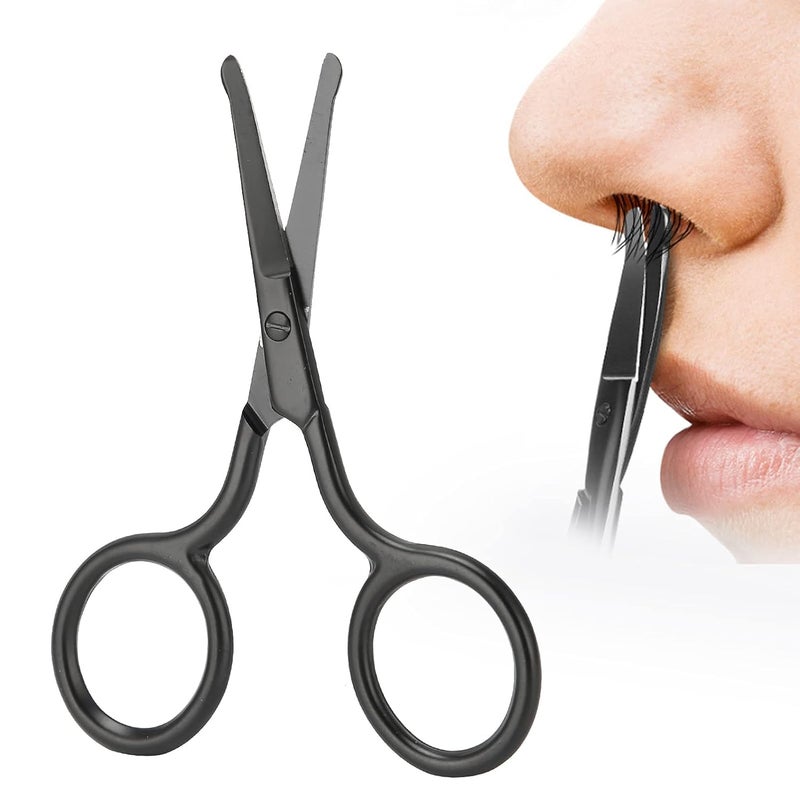 Nose Ear Facial Scissors Nose Hair Scissors Rounded Tip Moustache Beard Facial Eyebrow Grooming Scissor Trimmer for Men