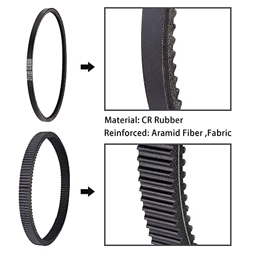10L0L Golf Cart Clutch Drive Belt with Starter Generator Belt for EZGO TXT RXV 2010 UP with Kawasaki Engine,OEM# 618630, 606138, 16548G1 - Image 4