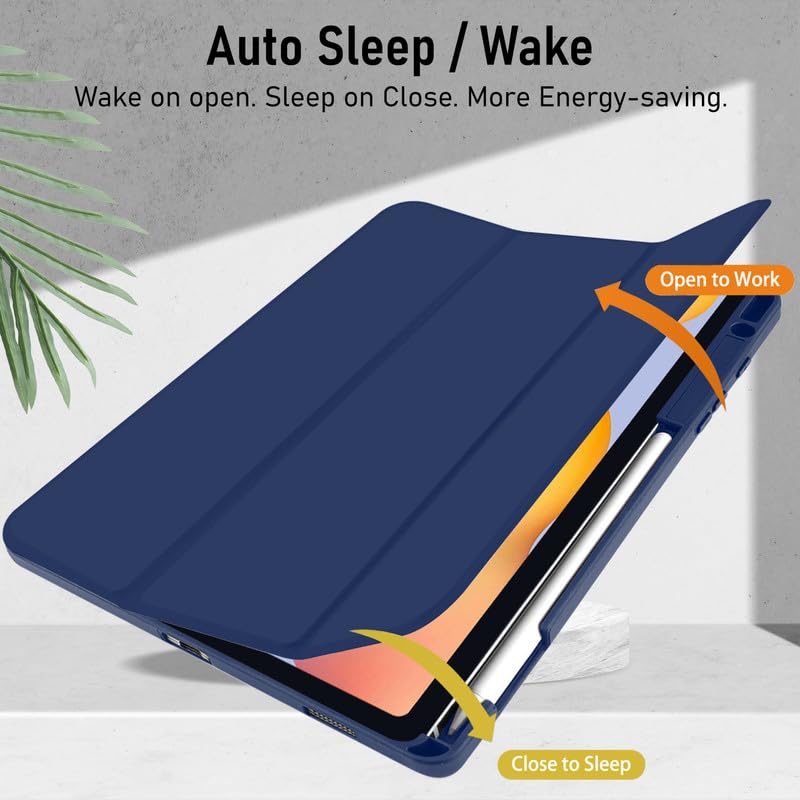 Robustrion Cover for Samsung S6 Lite Tablet Cover 10.4 inch Flip Stand Back Cover with S Pen Holder [Right Side] - Navy - Image 3
