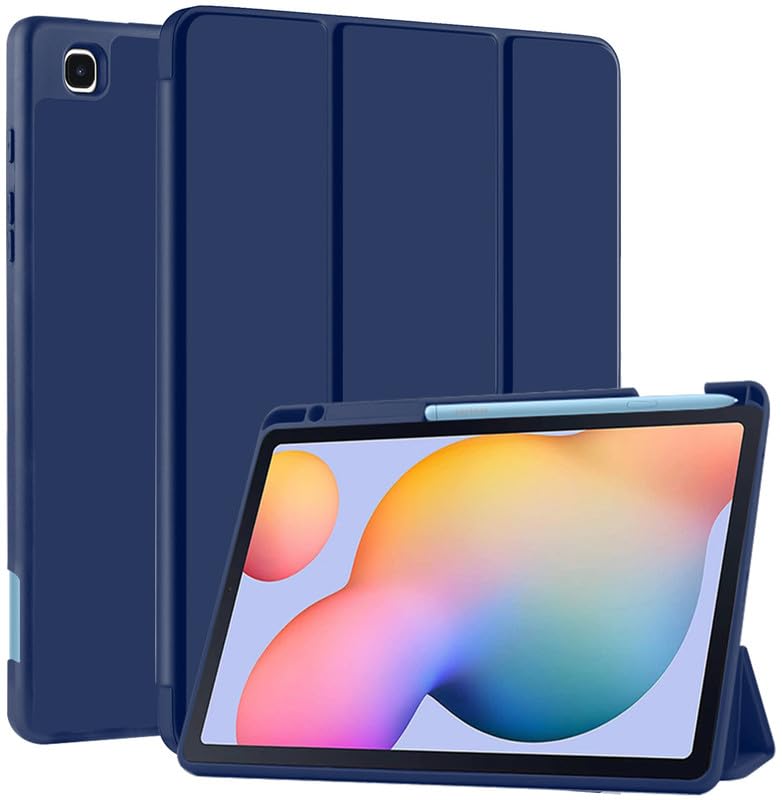 Robustrion Cover for Samsung S6 Lite Tablet Cover 10.4 inch Flip Stand Back Cover with S Pen Holder [Right Side] - Navy - Image 1