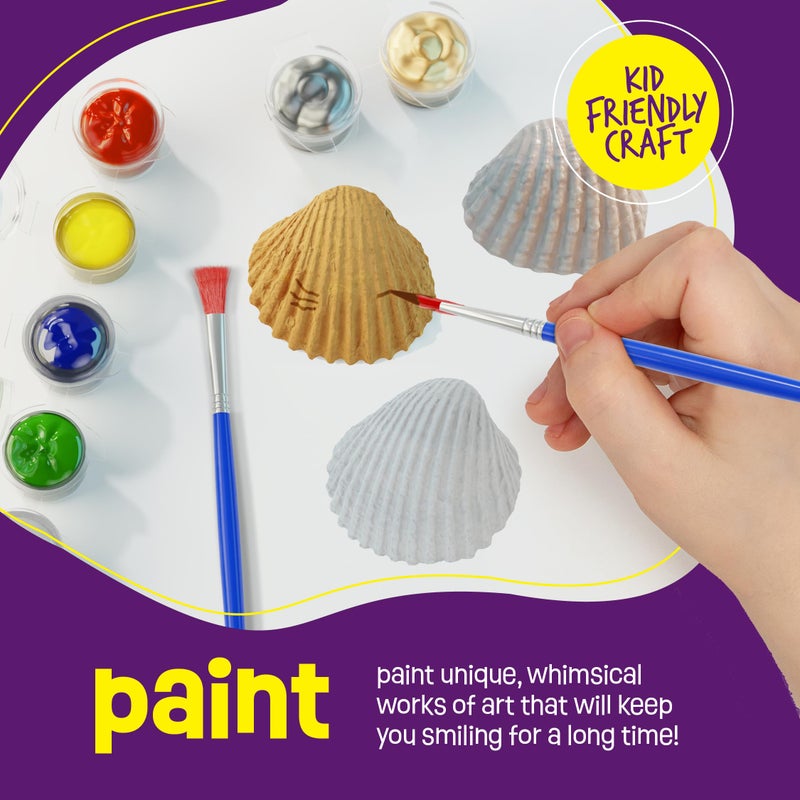 Dan&Darci Kids Sea Shell Painting Kit - Arts & Crafts Christmas Gifts for Boys and Girls - Craft Activities Kits - Creative Art Activity Gift Toys for Age 6, 7, 8, 9, 10, 11 & 12 Year Old 8-12 - Image 5