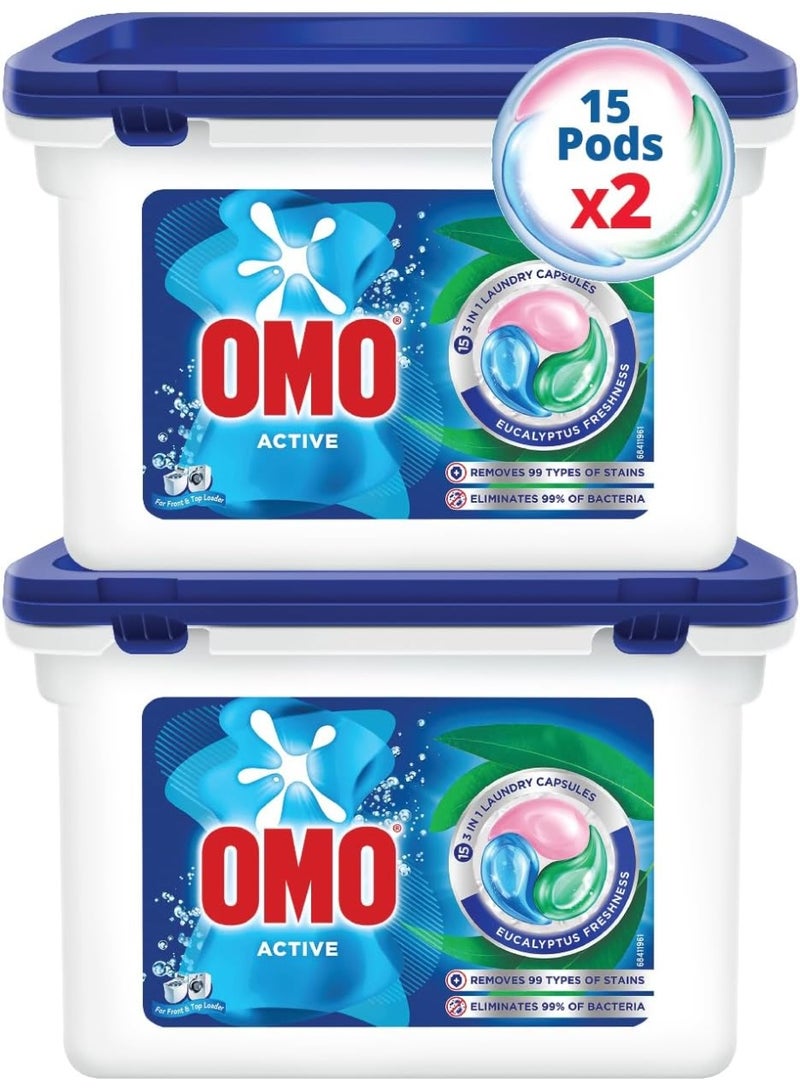 Omo Laundry Capsules Eucalyptus 15 capsules pack of 2