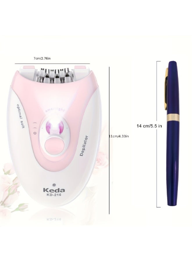 Keda KD-216 Mini Portable Electric Epilator for Women, USB Rechargeable Body Hair Remover with 2 Speed Settings and LED Light - Image 5