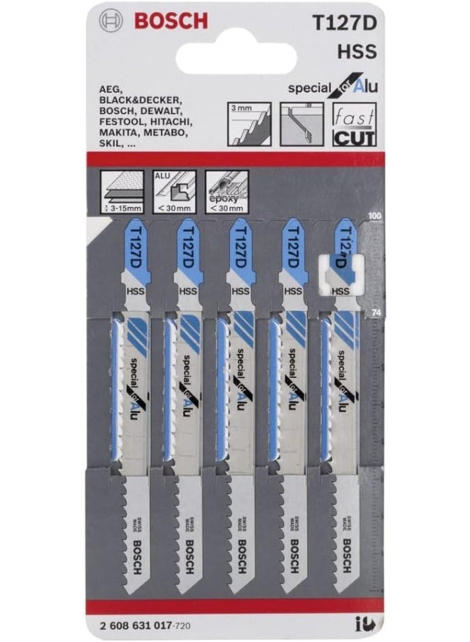 بوش لوح منشار جيجسو بوش T127D - 1 حزمة من 5 قطعة من سبيكة BSHT127D  - Image 2