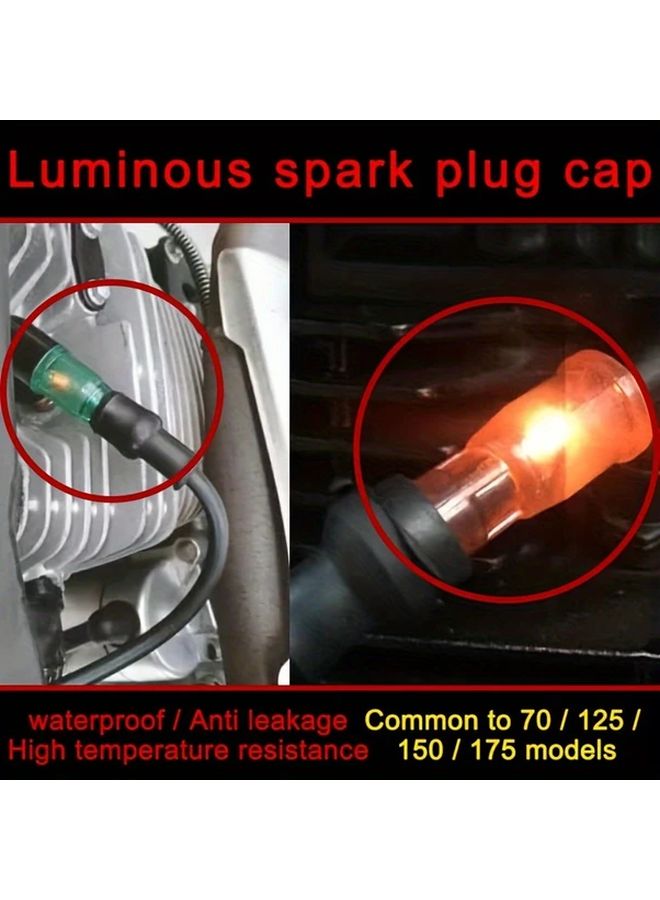 Yellow Waterproof High Pressure Universal Motorcycle Spark Plug Cap Glitter Decoration Accessory - Image 5