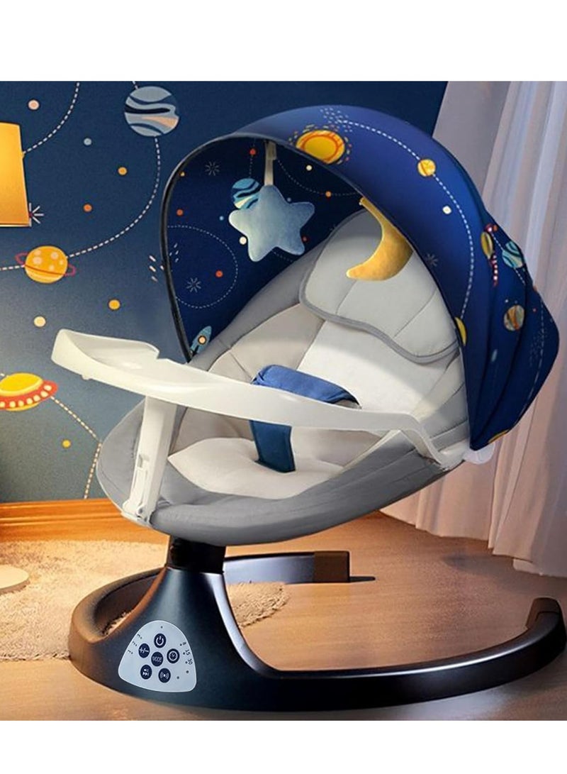 يوستيد أرجوحة أطفال، مهد أطفال للرضع - 5 سرعات، 4 إعدادات مؤقت، 12 تهويدة، كرسي هزاز للأطفال مع دعم بلوتوث وUSB، قابل للغسل، جهاز تحكم عن بعد، وسادة مريحة (1-12 شهرًا) - Image 1