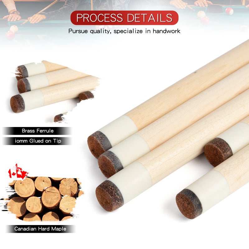 Teekerwan Pool Cue Stick - 58 inch Maple Billiard Pool Stick, 19/20/21 oz 1/2 Maple Pool Cue Stick Kit, 2-Piece Billiard Pool Cue Stick (19 oz) - Image 3