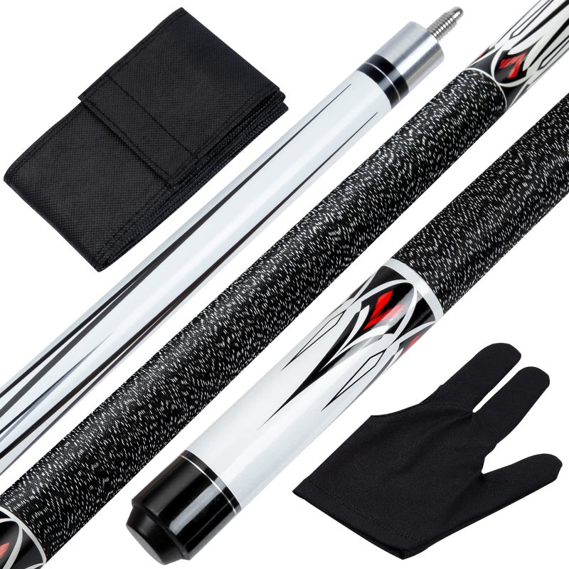 Teekerwan Pool Cue Stick - 58 inch Maple Billiard Pool Stick, 19/20/21 oz 1/2 Maple Pool Cue Stick Kit, 2-Piece Billiard Pool Cue Stick (19 oz) - Image 1