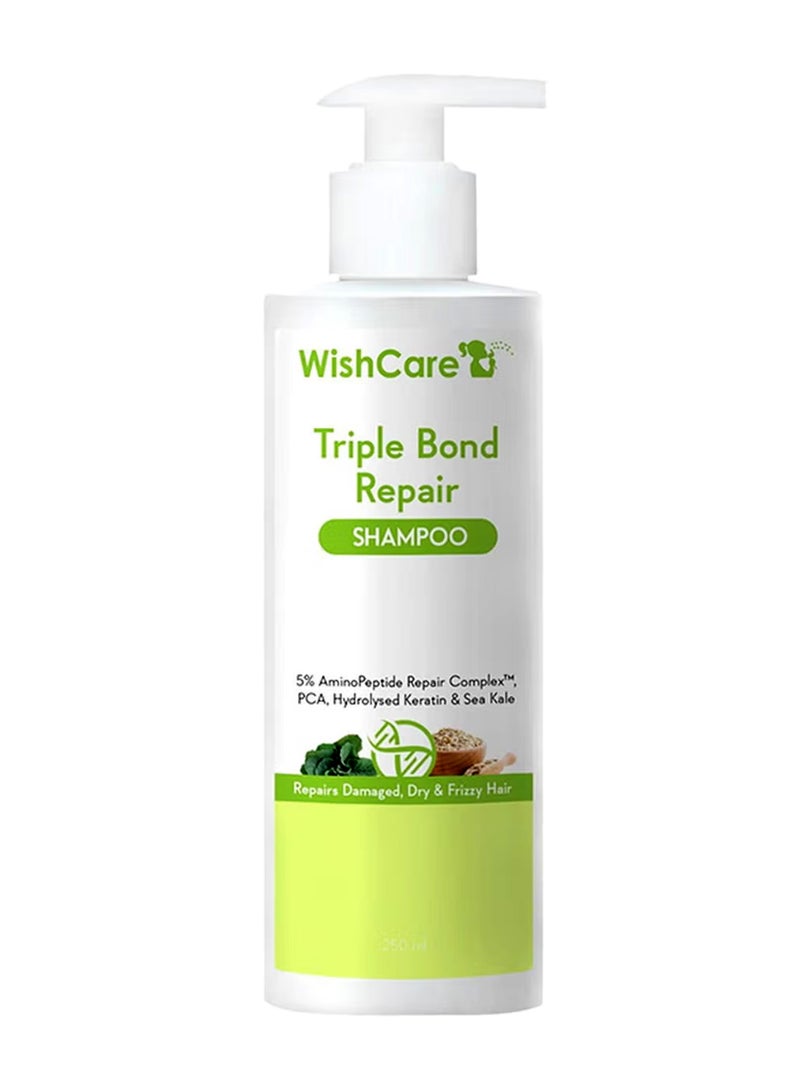 WishCare شامبو تريبل بوند لإصلاح الشعر الجاف والمجعد - 5% مركب أمينوببتيد وPCA - يصلح الشعر التالف والمجعد 250 مل - Image 1