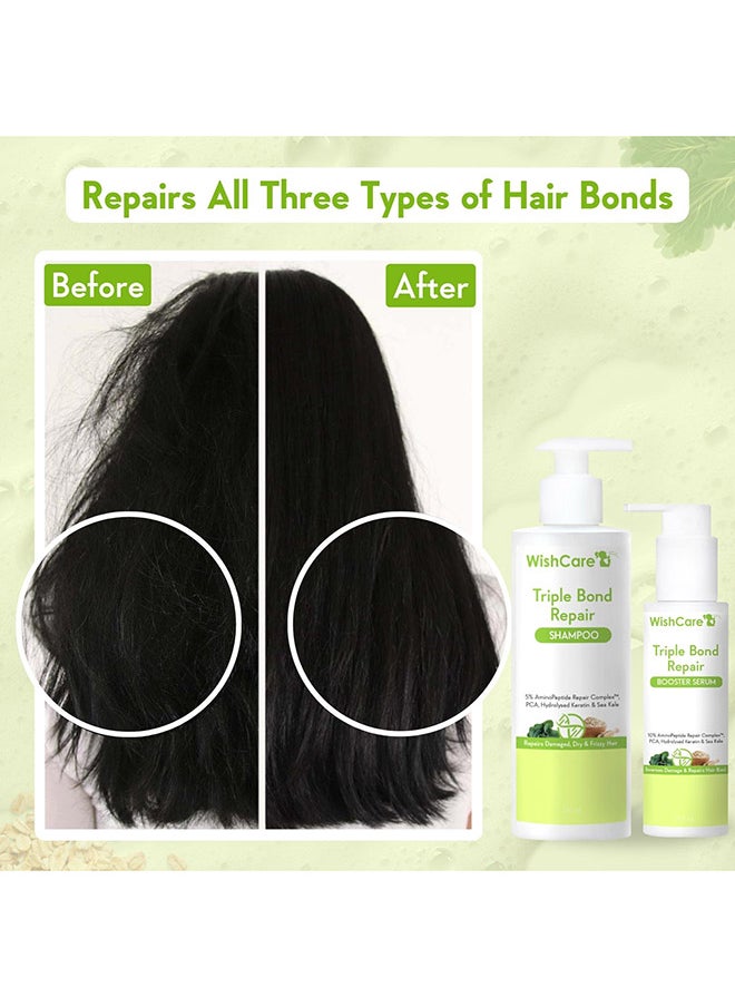WishCare - Triple Bond Repair Shampoo for Dry & Frizzy Hair - 5% AminoPeptide Complex & PCA - Repairs Damaged & Frizzy Hair 250ml - Image 1