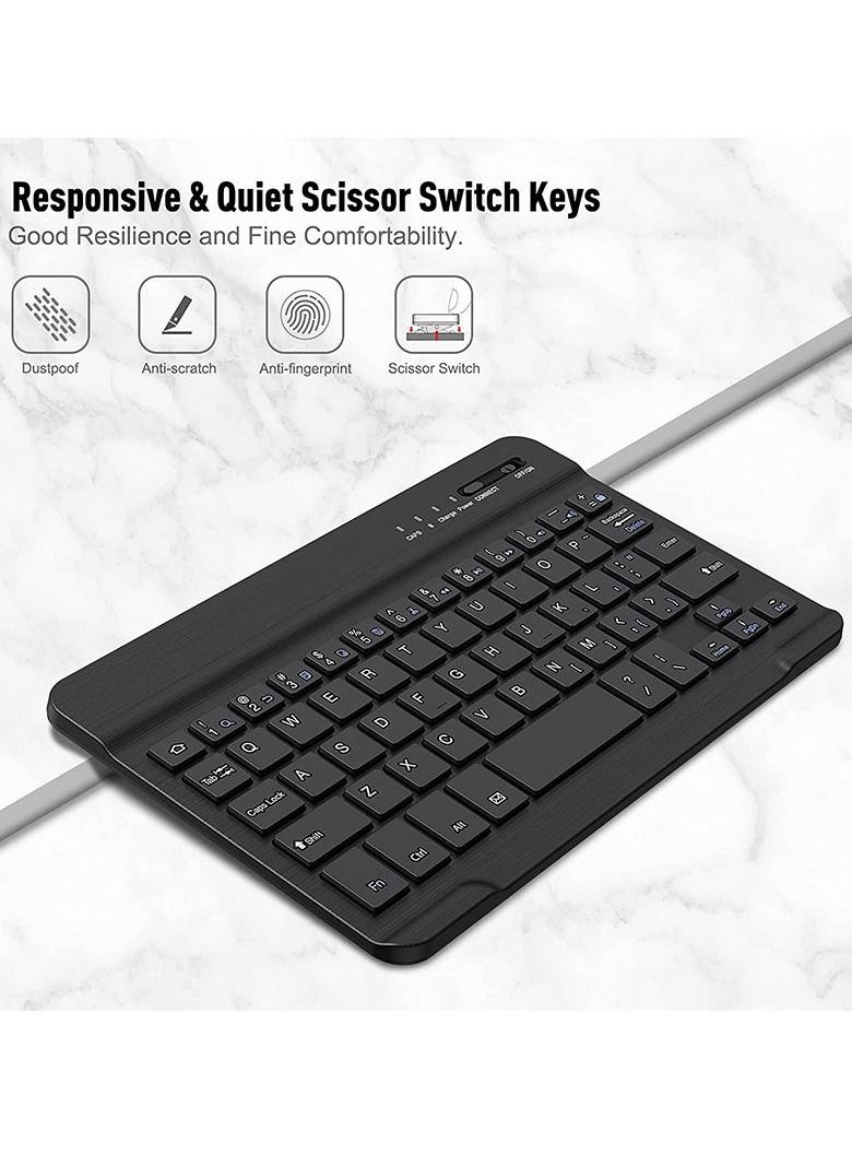 Lightweight Smart Cover with Magnetically Detachable Wireless Keyboard for Galaxy Tab A7 Lite Inch Black