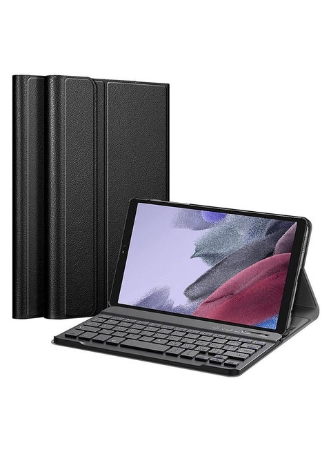 Lightweight Smart Cover with Magnetically Detachable Wireless Keyboard for Galaxy Tab A7 Lite Inch Black