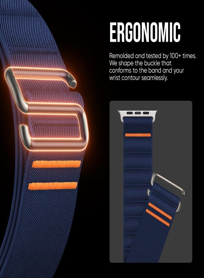 Suitisbest أشرطة Suitisbest الرياضية المتوافقة مع ساعة آبل الترا 49mm 46mm 45mm 44mm 42mm للرجال، حزام حلقة نيلون مرنة مع خطاف S لساعة iWatch السلسلة 11 10 9 8 7 6 5 4 3 2 1، SE 3 2 1، الترا 3 2 1 - Image 3