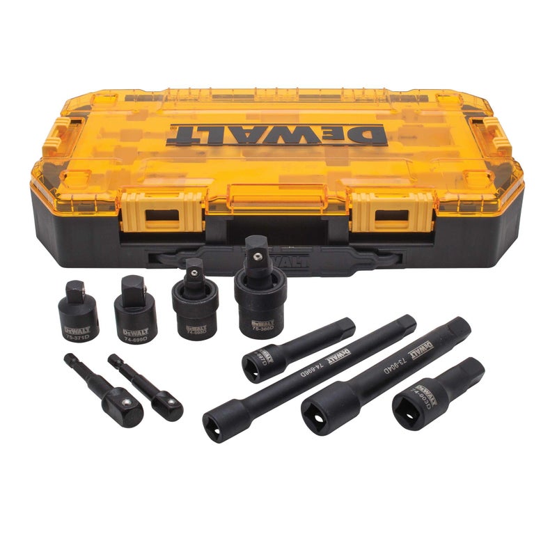 DEWALT Impact Driver Socket Set with Impact Extensions and Drill Adapters Metric 10Piece 38 and 12 Drive DWMT74741 - Image 2