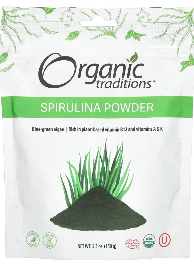 Organic Traditions - Spirulina Powder 5.3 oz (150 g) - Image 1