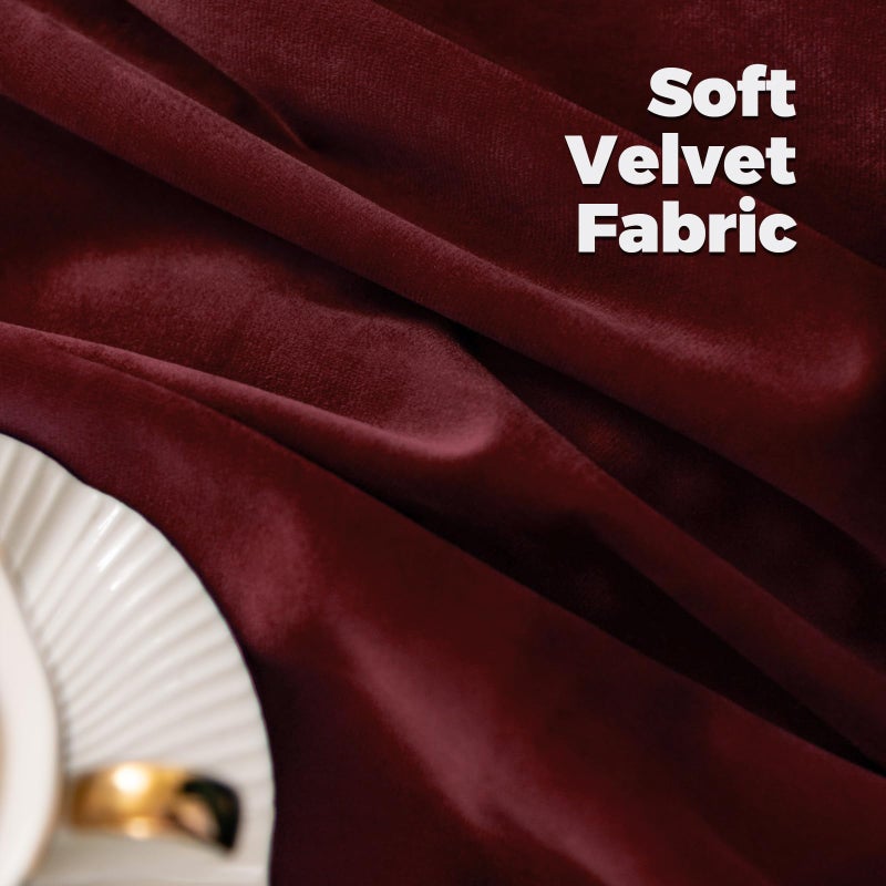 BGment Red Velvet Curtains 84 Inch for Bedroom, Thick Thermal Insulated Blackout Curtains Noise Reduce Back Tab and Rod Pocket Christmas Panels for Living Room, Set of 2 Panels, 52 x 84 Inch - Image 5