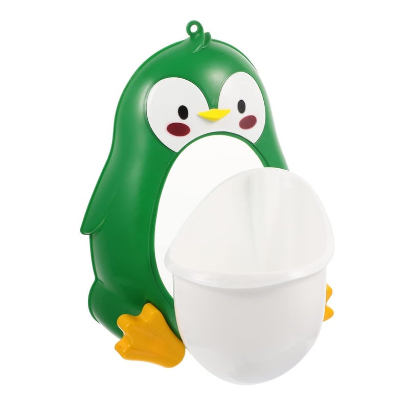 Green Penguin Shape Boys Girls Urinal Potty Training Toilet with Suction Cups - Image 1