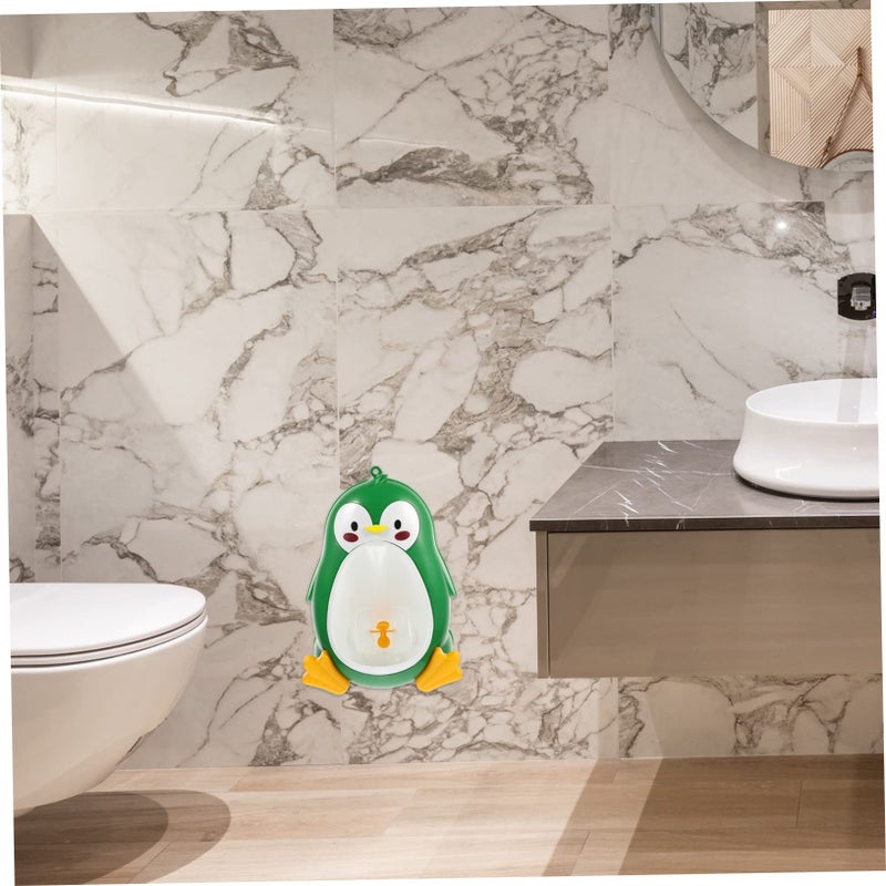 Green Penguin Shape Boys Girls Urinal Potty Training Toilet with Suction Cups - Image 3