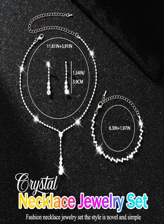 جورايس طقم مجوهرات زفاف فضي مرصع بأحجار الراين من GORAIS، مناسب لحفلات التخرج والعرائس. - Image 5