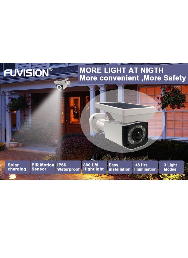 Arabest - LED Solar Motion Sensor Lights,Outdoor Wall lamp,Simulation Monitoring Fake Camera - Image 1