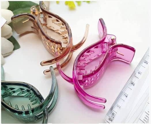 Generic VV Ventures Multicolour Acrylic Material Normal Size Casual Wear Butterfly ClipsClaw ClipsHair Clutchers Clips with Tight Grip Pack of 6 for Women and Girls - Image 2