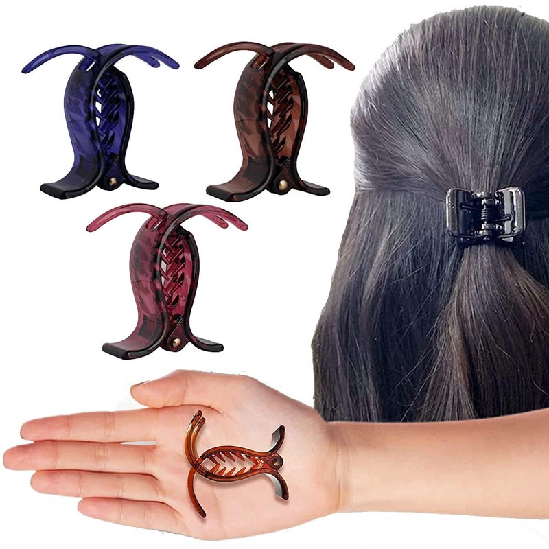 Generic VV Ventures Multicolour Acrylic Material Normal Size Casual Wear Butterfly ClipsClaw ClipsHair Clutchers Clips with Tight Grip Pack of 6 for Women and Girls - Image 5