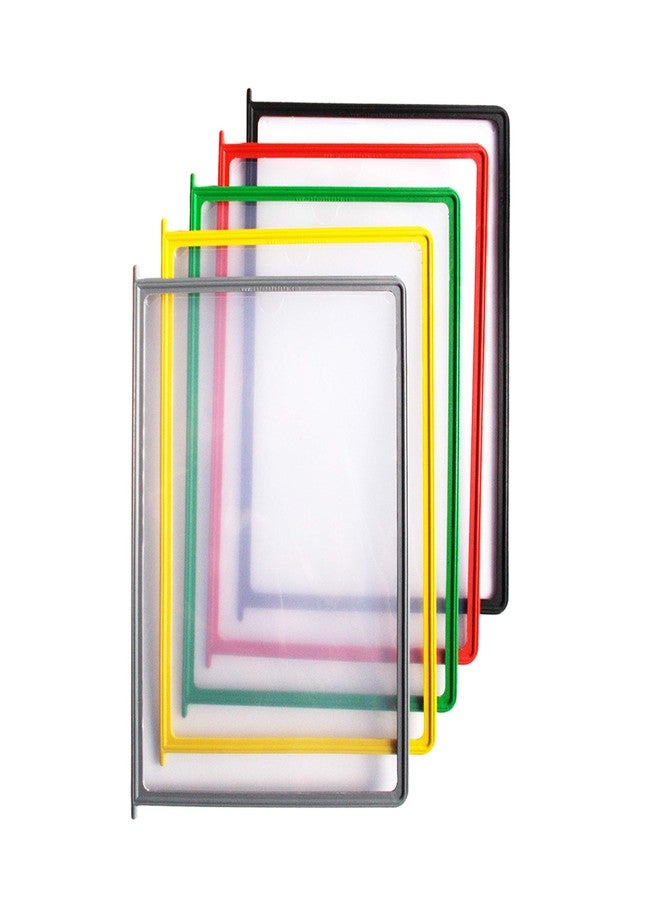Infomate Wall Unit Folder A4 with 5 Folders - Wall Hanging Documents Storage File Folders - Mix color Folders - Image 5