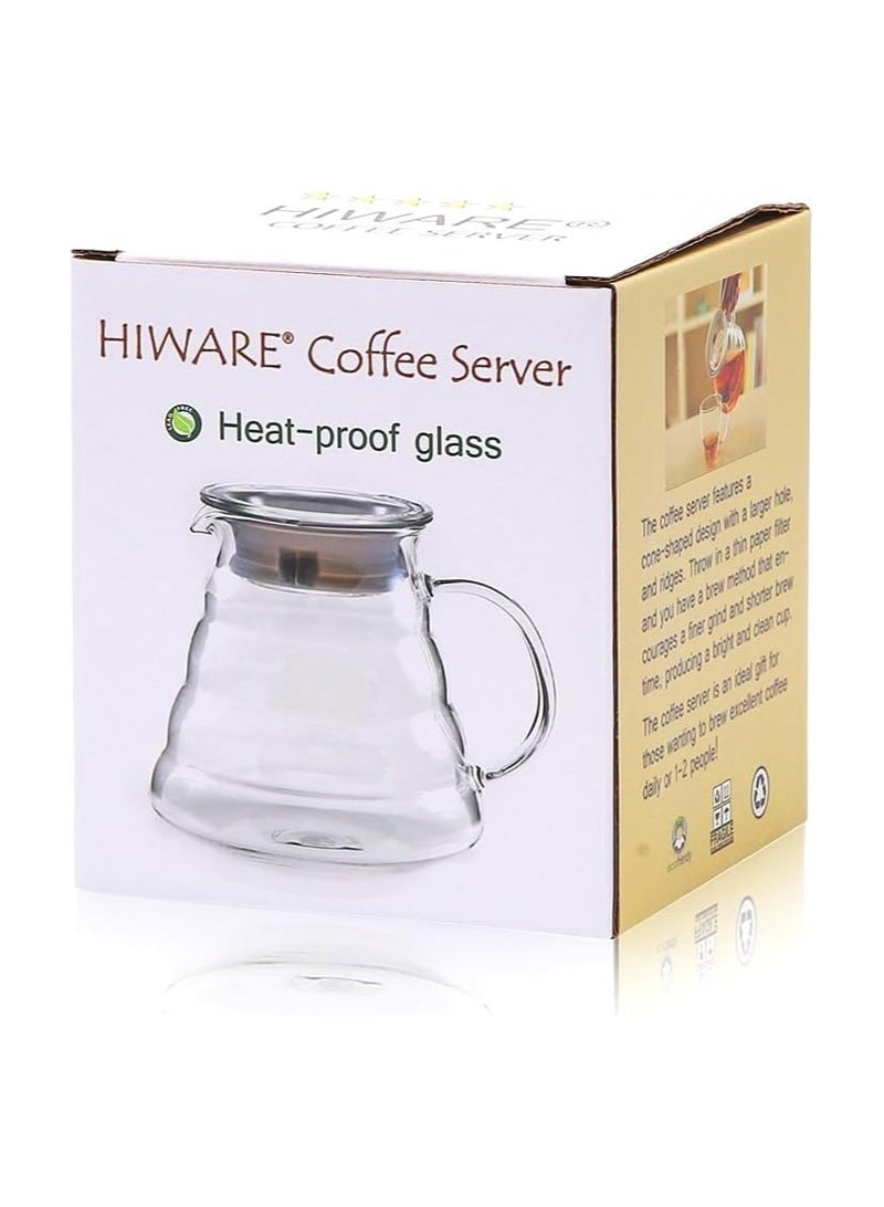 هيواري وعاء قهوة هايوير 600 مل، إبريق قهوة زجاجي قياسي، وعاء قهوة، شفاف - Image 2