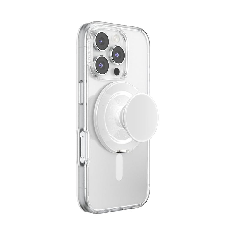 POPSOCKETS MagSafe Luxe Kick-Out Grip & Stand | Magnetic Pop-up Phone Grip, Stable Stand, 360° Rotation, for iPhone, Included Adapter Ring for non-MagSafe Phones & Cases - White - Image 4