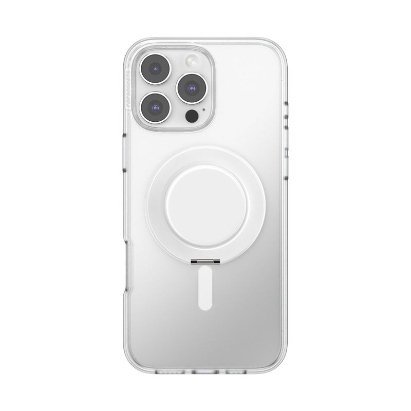 POPSOCKETS MagSafe Luxe Kick-Out Grip & Stand | Magnetic Pop-up Phone Grip, Stable Stand, 360° Rotation, for iPhone, Included Adapter Ring for non-MagSafe Phones & Cases - White - Image 2