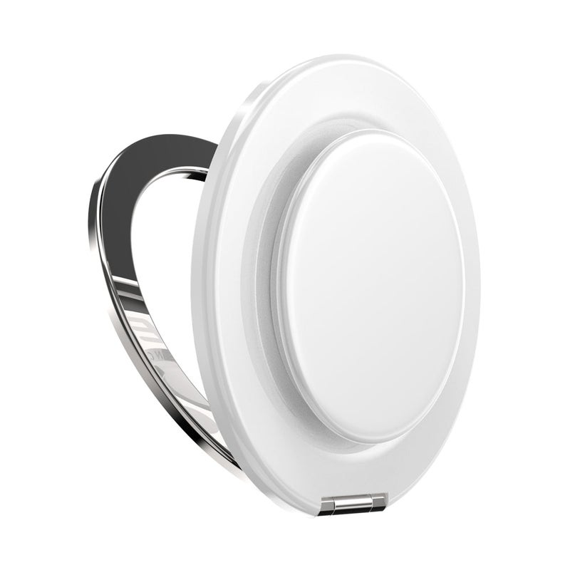 POPSOCKETS MagSafe Luxe Kick-Out Grip & Stand | Magnetic Pop-up Phone Grip, Stable Stand, 360° Rotation, for iPhone, Included Adapter Ring for non-MagSafe Phones & Cases - White - Image 1