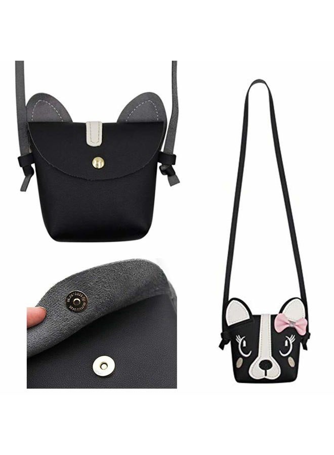 JienClound Little Girl Purses,Cute Puppy Shoulder Crossbody Bag with a Bowknot, Gifts for Little Girls 5.1 x 1.6 x 5.1in(length * width * height) black JY122 - Image 4