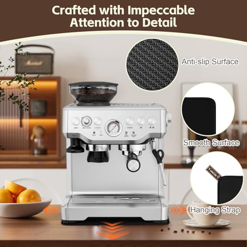 SEOIMU Sliding Mat for Breville 870XL Espresso Machine, Smooth Glide with Anti-Slip Base, with Hanging Strap, Clean Easily, Protects Kitchen Countertop, Sturdy Mat for Breville Espresso Machine Accessories - Image 3