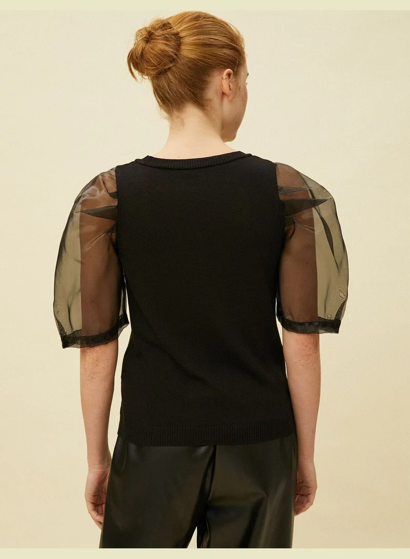 كوتون Tulle Detailed Jumper