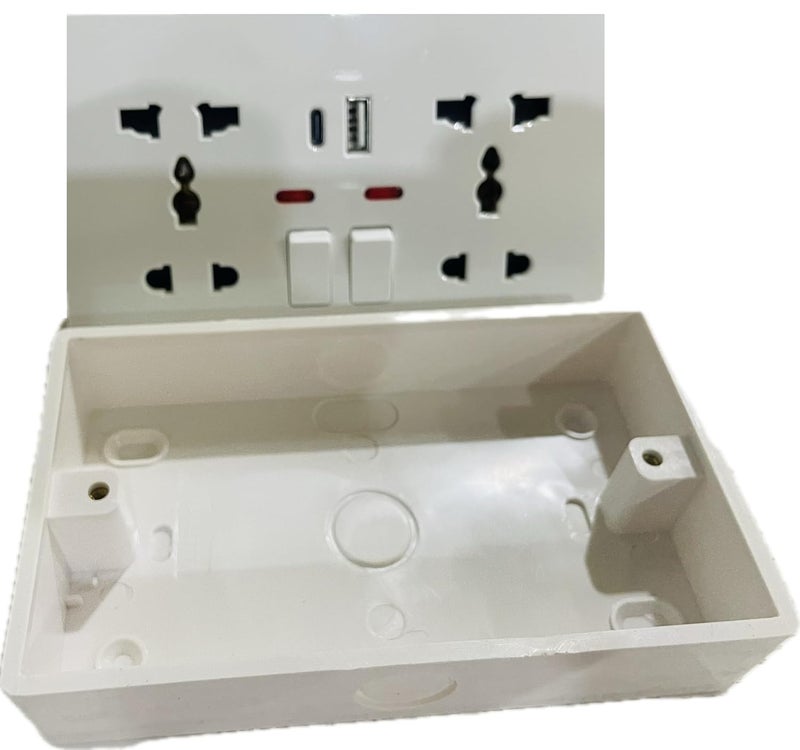 APLINK White - Type-C Smart Quick Charg usb wall socket, Electrical Outlet Wall Plug with USB, Universal Dual 5-pin Power Socket - Image 3