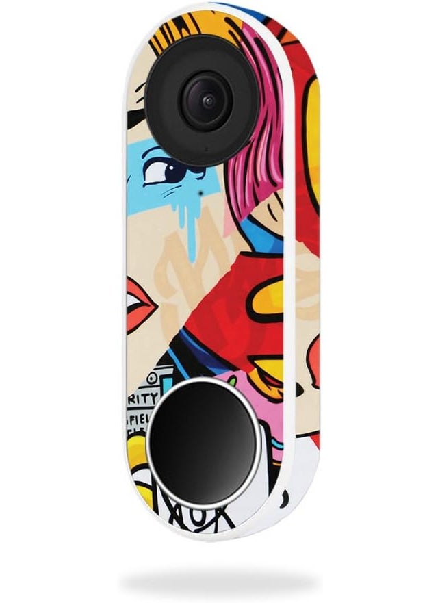 MIGHTY SKINS MightySkins Skin Compatible with Nest Hello Video Doorbell - Cartoon Mania | Protective, Durable, and Unique Vinyl Decal wrap Cover | Easy to Apply, Remove, and Change Styles | Made in The USA 