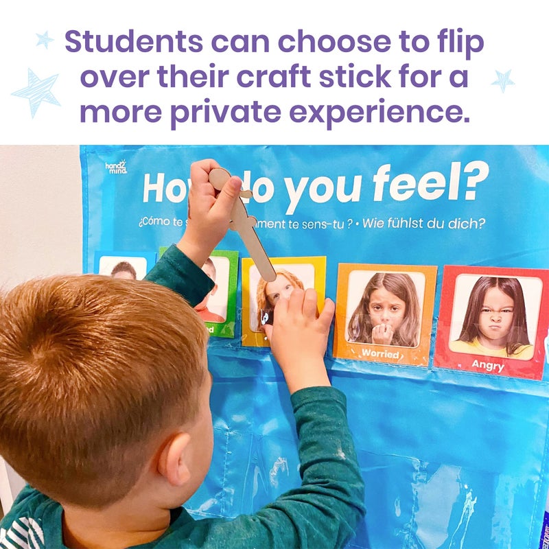 hand2mind Express Your Feelings Pocket Chart, Emotions Chart for Kids, Classroom Decorations for Preschool Teachers, Daycare Decor, Social Emotional Learning Activities, Calm Down Corner Supplies - Image 4