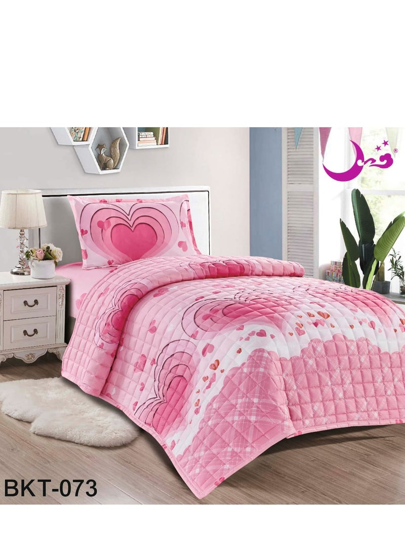 مون طقم لحاف أطفال مضغوط مكون من 3 قطع مايكروفايبر 210x160 سم  - Image 1