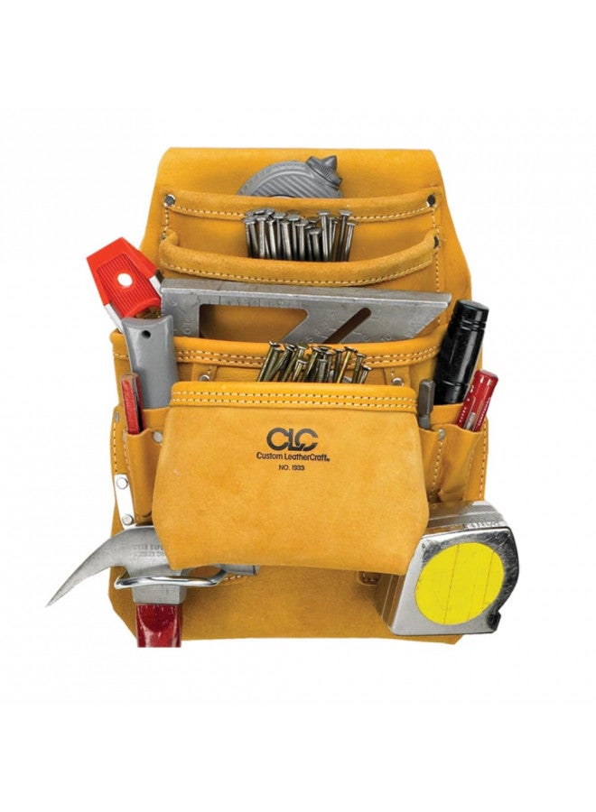Custom Leathercraft CLC Custom Leathercraft I933 Carpenter's Nail and Tool Bag, Top Grain, 10-Pocket  - Image 1