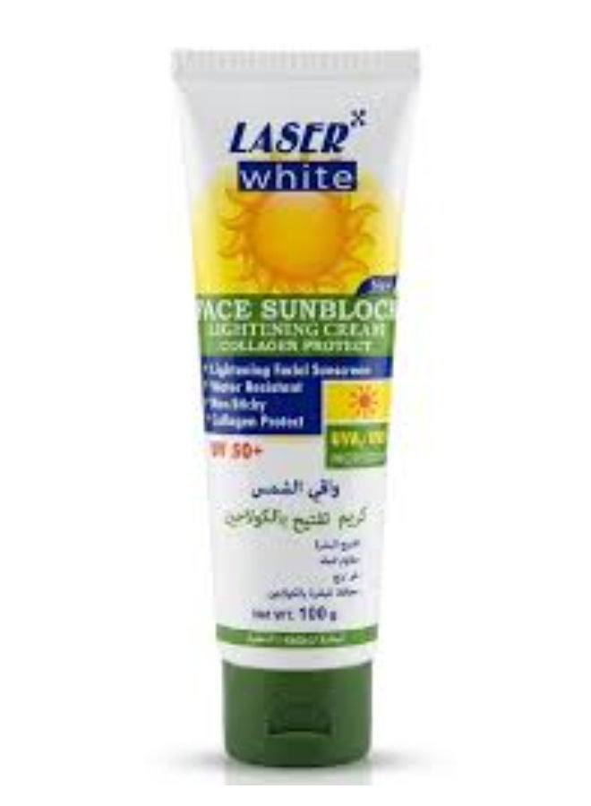 LASER WHITE FACE SUN BLOCK UV 50+ COLLAGEN PROTECT FOR OILY SKIN 100 G