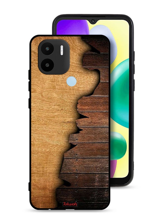 Tolwak Xiaomi Redmi A1 Plus Protective Case Cover Vintage Wood Pattern - Image 1