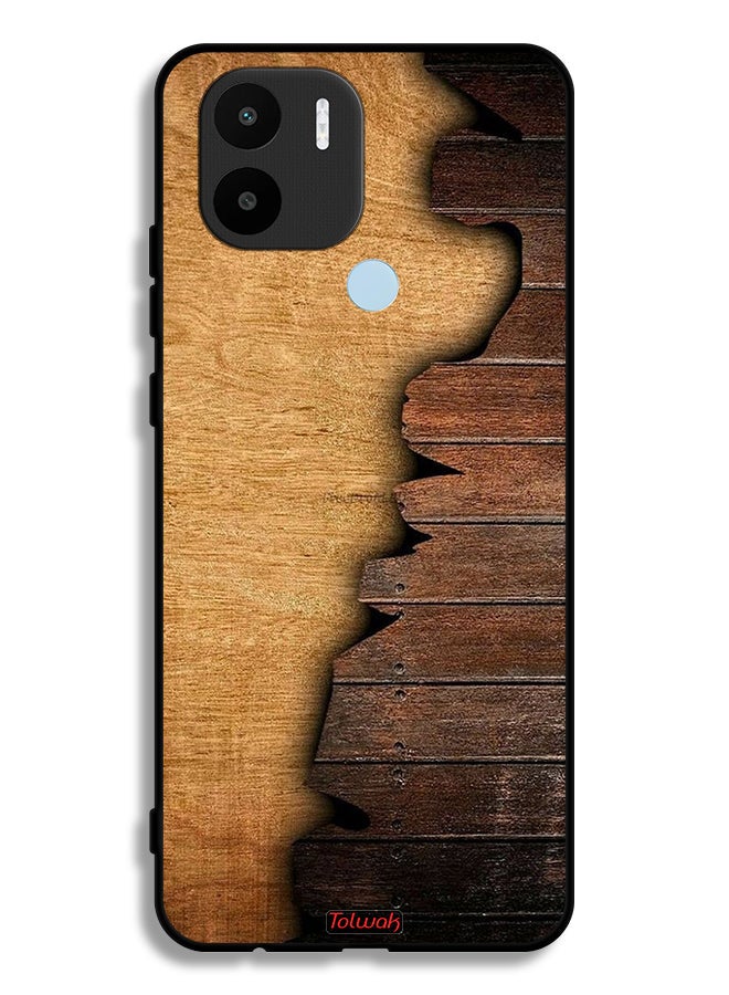 Tolwak Xiaomi Redmi A1 Plus Protective Case Cover Vintage Wood Pattern - Image 2