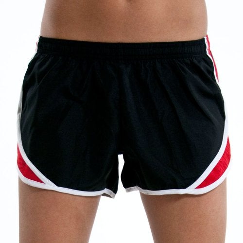 Soffe MJ Juniors Team Shorty Short, Black/Red, Small - Image 1