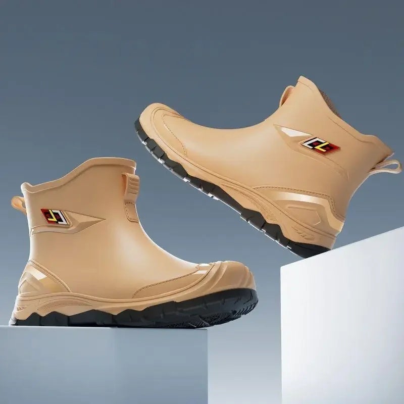 Rain boots men''s working rubber shoes wear-resistant soft bottom fishing rain boots men''s water shoes kitchen - Image 1