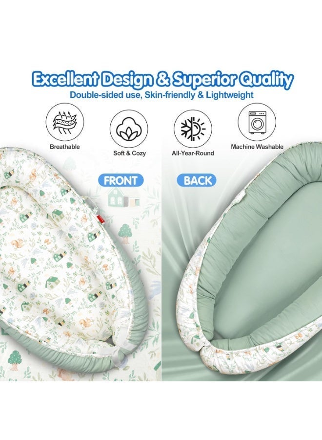 Bukela Baby Lounger, Breathable & Soft Baby Nest, Portable and Lightweight Tummy Time Lounger for Home and Travel, Ideal Newborn Babies Essentials Baby Shower Gifts - Image 3