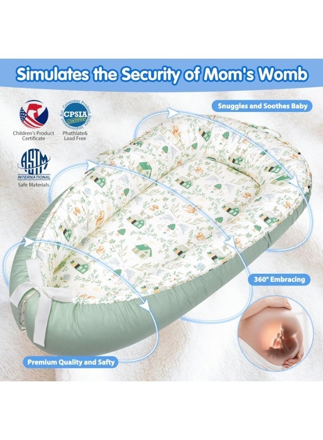Bukela Baby Lounger, Breathable & Soft Baby Nest, Portable and Lightweight Tummy Time Lounger for Home and Travel, Ideal Newborn Babies Essentials Baby Shower Gifts - Image 4
