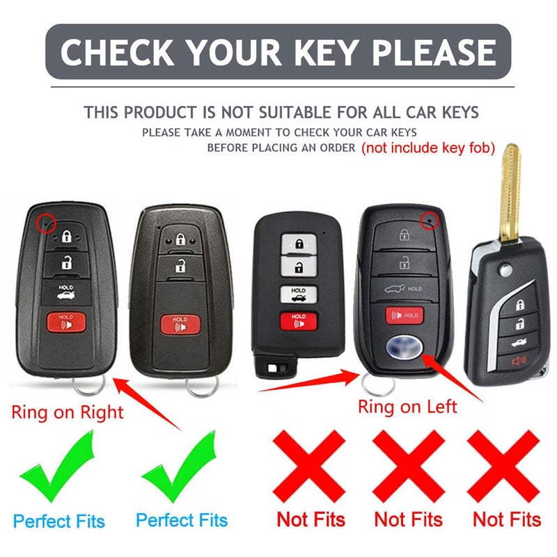 Cacacar For Toyota Camry Rav4 Key Fob Cover For Highlander Avalon Gt86 Key Fob Case Premium Soft Tpu 360 Degree Protector Holder Ivory - Image 2