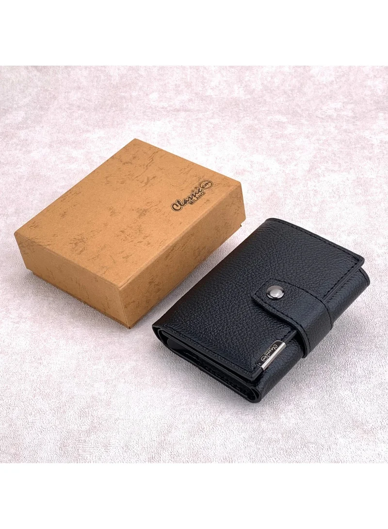 كلاسيك ميلانو محفظة Classic Milano من الجلد الصناعي مزودة بتقنية حجب RFID للرجال والنساء | حامل بطاقات بآلية إخراج تلقائية (Pop-Up) | محفظة لحفظ بطاقات الائتمان للرجال والنساء